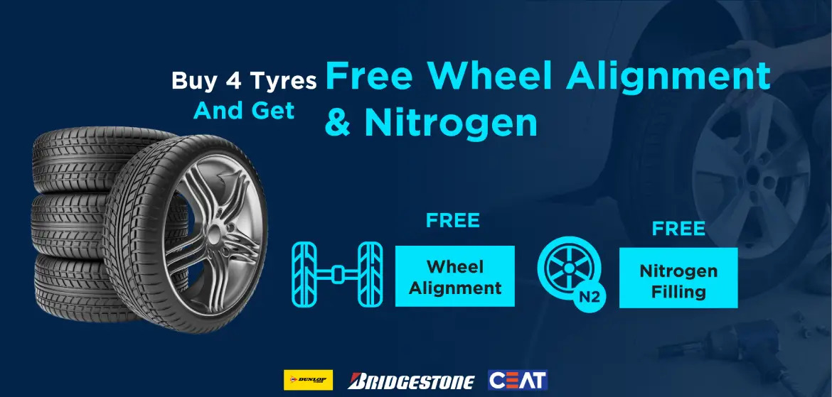 Buy 4 tyres and receive complimentary wheel alignment and nitrogen in UAE